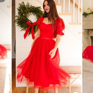 Ivy city co Red Ballerina Dress size small